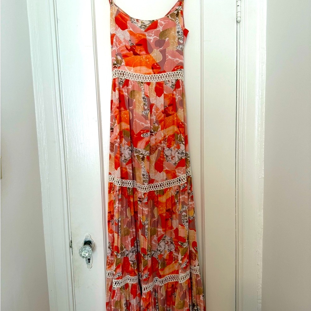 Colorful Maxi Dress with Cutout Detail - Picture 1 of 7
